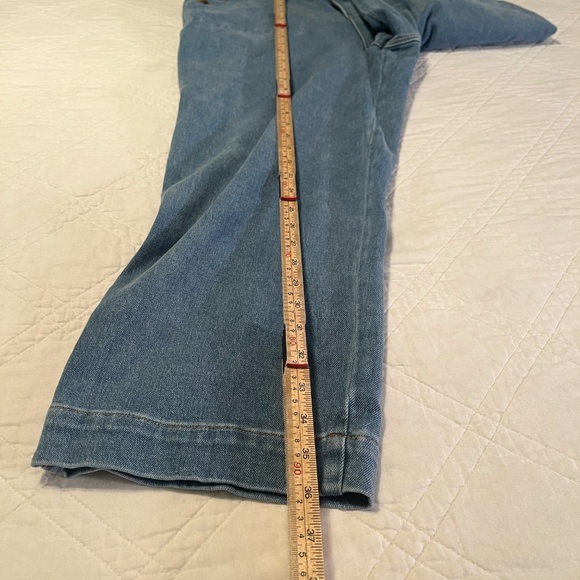 TALBOTS Sailor Jeans Women's 12 Wide Leg Stretch High Rise Nautical Mystic Blue - Picture 10 of 11